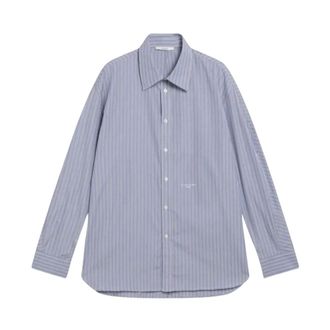 Givenchy Couture Seam Long Sleeve Shirt - Heren - Casual Overhemden - Blauw - XL - Leer - Overhemden