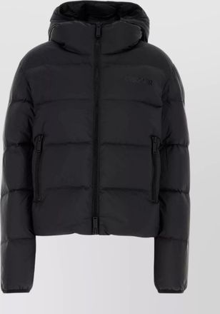 Dsquared2 hooded padded quilted down jacket with side zip pockets