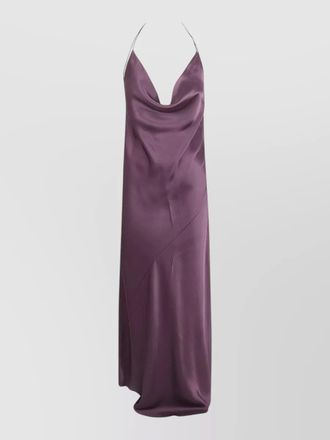Pinko satin draped scoop back maxi dress