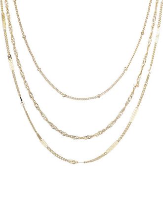 Adornia Adornia 14K Plated 3-Chain Necklace Set