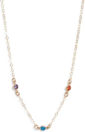 Set & Stones Multibirthstone Station Necklace in Gold /3 Charms at Nordstrom