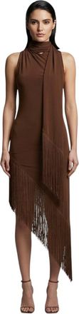 Taller Marmo Brown Halter Neck Maxi Dress