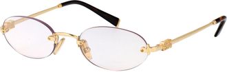 Miu Miu Womens Sunglasses Gold Metal Frame