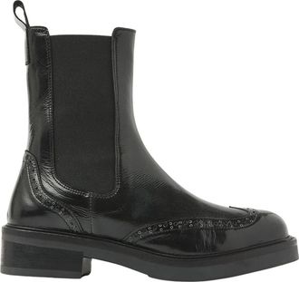 VIA VAI Lucia Gina lak chelsea boots - Dames - Chelseaboots - Zwart - 42 EU - Leer - Schoenen