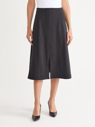 Misook A-Line LuxeStretch Ponte Midi Skirt in Black at Nordstrom, Size X-Large
