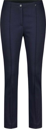 Marc Cain Chique zakelijke broek met decoratieve naden - Dames - Slim Fit Broeken - Blauw - L - Broeken