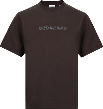 Burberry Mens Paisley Logo Shadow T-shirt - Brown Cotton - Size X-Large