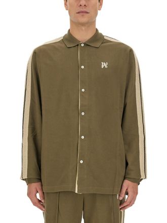 Palm Angels Khaki Regular Logo Shirt