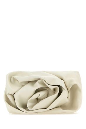Burberry Ivory Nappa Leather Rose Clutch