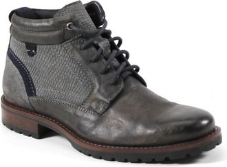 Diba Mens Flip Under Lace-Up Leather Boots In Grey/navy