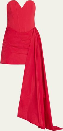 Rebecca Vallance Zarya Strapless Draped Bustier Mini Dress