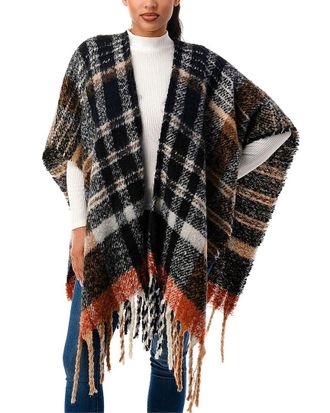 MARCUS ADLER Plaid Ruana