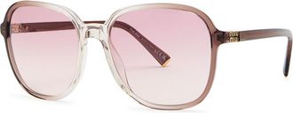 Miu Miu Oversized Square-frame Sunglasses - Brown Brown - One Size