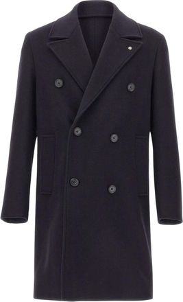 Manuel Ritz Wolmix Jas - Heren - Mantel - Blauw - XL - Wol - Jassen