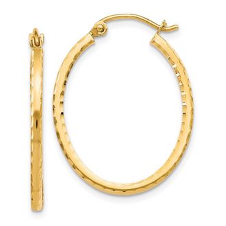 Diamond2Deal 10K Yellow Gold Hinged Hoop Earrings