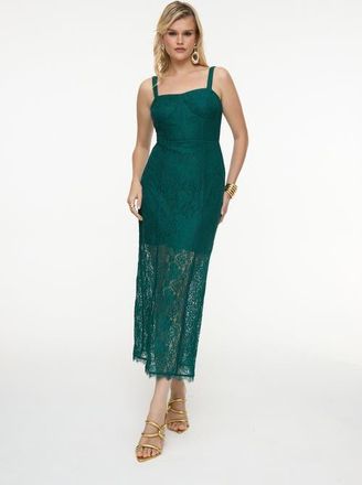 Beauut Premium Lace Corset Dress in Emerald Green at Nordstrom, Size 12