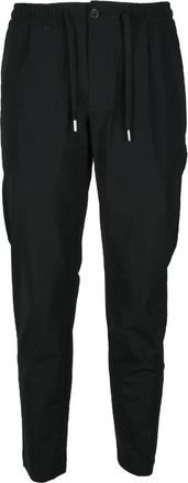 Suns Technical Black Trousers With Elastic Waistband And Drawstring