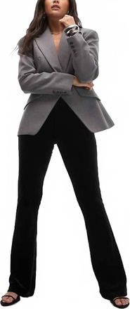 Nia Lumi Flared Slim Pant In Black Velvet