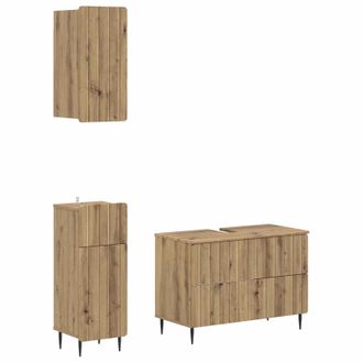 vidaXL Juego De Armarios De Ba&ntilde;o De 3 Piezas Zwolle Roble Artisan Vidaxl