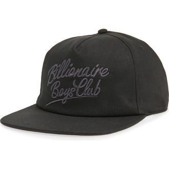 Billionaire Boys Club Script Embroidered Snapback Baseball Cap in Black at Nordstrom
