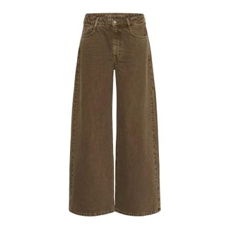 MY ESSENTIAL WARDROBE Wide Jeans, female, Brown, Size: 4XS L32 Wide Leg Tobacco Brown Pants