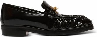 Balmain Sync Glazed Leather Loafers - Heren - Loafers - Zwart - 45 EU - Leer - Schoenen