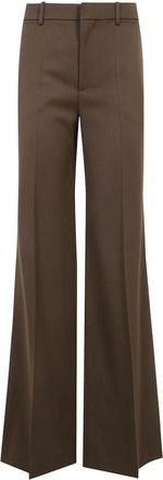 Chlo&eacute; Flare Broeken - Dames - Broeken - Bruin - Maat: S Wol