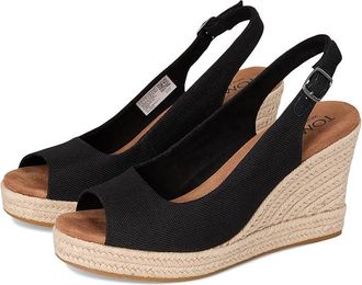 Toms Camilla Womens Wedge Shoes Black : 6.5 B - Medium, Textile