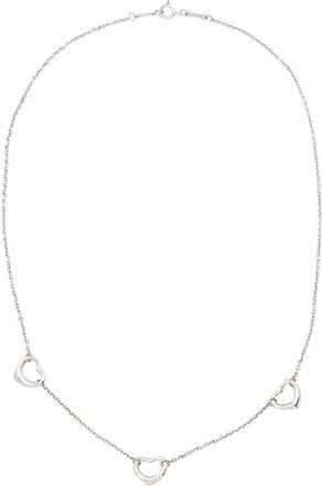 Tiffany & Co. Silver Elsa Peretti Triple Open Heart Necklace (Authentic Pre- Loved)