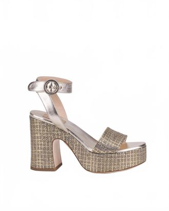 AGL Womens Sandy Metallic Open Toe Sandal In Gold