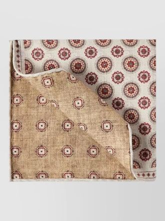 Brunello Cucinelli patterned pocket square silk scarf