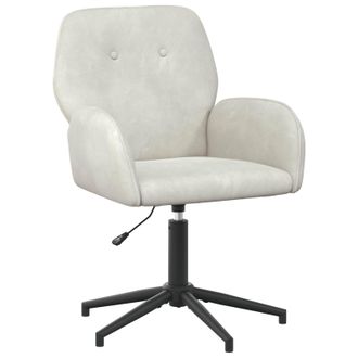 vidaXL Silla De Escritorio Giratoria 54 X 55 X 90 Cm Crema Terciopelo Vidaxl