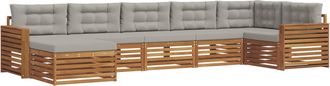 vidaXL Conjunto De Sof&aacute;s De Exterior 7 Uds. Gris Natural Y Claro Vidaxl