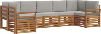 vidaXL Conjunto De Sof&aacute;s De Exterior 7 Uds. Natural Y Gris Claro Vidaxl