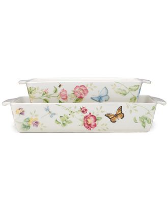 Lenox Butterfly Meadow Rectangular Baker 2Pc Set