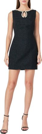endless rose Faux Pearl Detail Sheath Minidress in Black at Nordstrom, Size X-Small