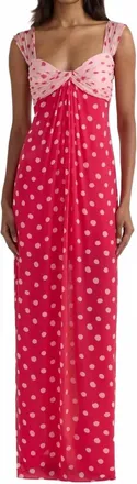 Saloni Chani Long Maxi Dress In Pink Multi