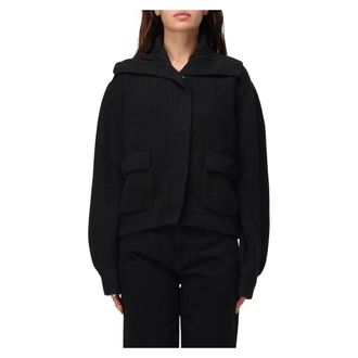 Liu Jo Light Jackets, female, Black, XS, Stylish Open Knit Jacket