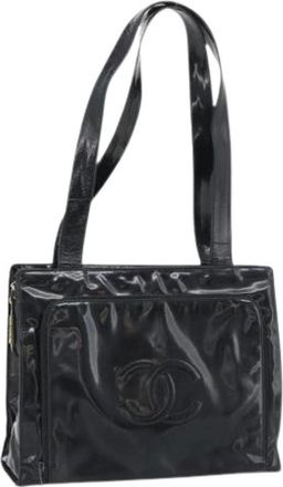 Chanel Pre-owned Vintage Enamel Tote Bag - Dames - Vintage Schoudertas - Zwart - ONE Size - Vintage