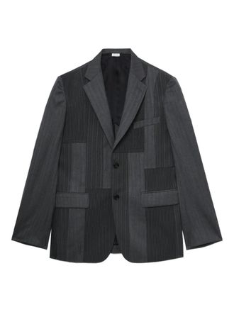 Comme Des Gar&ccedil;ons pinstripe patchwork jacket - men - Wool - M - Grey