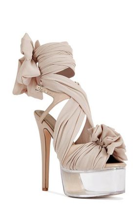 Azalea Wang Beauden Ankle Strap Platform Sandal in Natural at Nordstrom, Size 7.5
