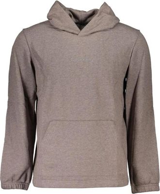 Calvin Klein Hooded sweatshirt met print - Heren - Hoodies - Bruin - L - Katoen - Hoodies & sweatvesten