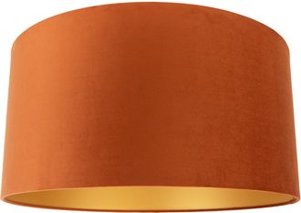 QAZQA Qazqa Pantalla De L&aacute;mpara De Tela Naranja Con Interior Dorado