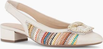 Gabor Womens Maddy Womens Slingback Court Shoes - White - Size: 5.5