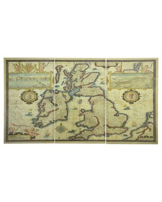A&B Home Discontinued A&B Home Map Triptych Wall Art, Set Of 3