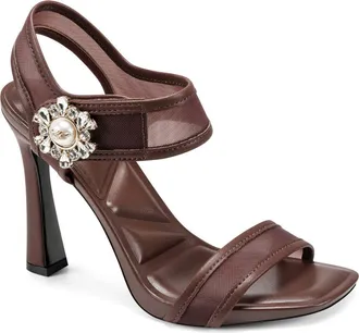 Karl Lagerfeld Celida Mesh Ankle Strap Sandal in Cognac at Nordstrom, Size 6.5