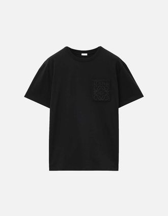 Loewe Mens Loewe Relaxed Fit Tonal Pocket Logo T-Shirt in Black - Size: 38