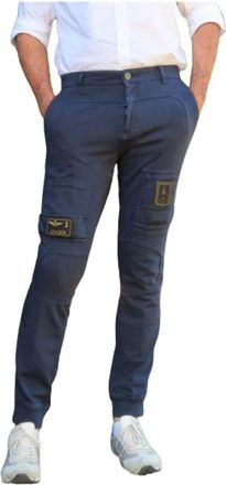 Aeronautica Katoenen Joggingbroek met Anti-G Zakken - Heren - Slim Fit Jeans - Blauw - M - Katoen - Jeans