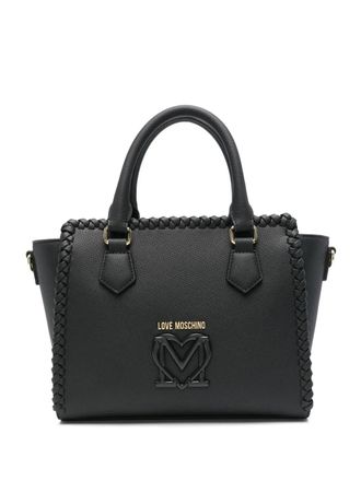 Love Moschino small braided tote bag - women - Polyurethane - OS - Black