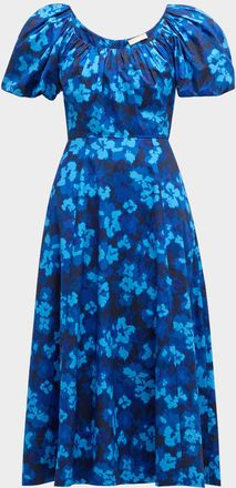 Ulla Johnson Imara Floral Short-Sleeve Midi Dress